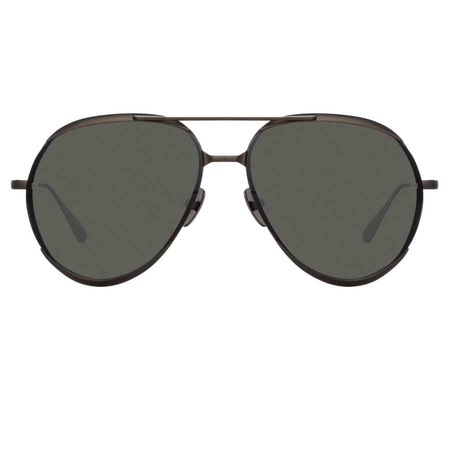 Sunglasses Linda Farrow | Matisse Aviator Sunglasses In Nickel