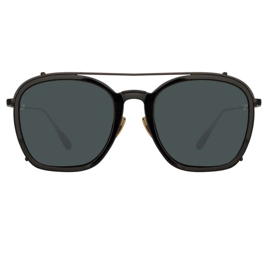 Sunglasses Linda Farrow | Aston Square Sunglasses In Nickel (Men'S)