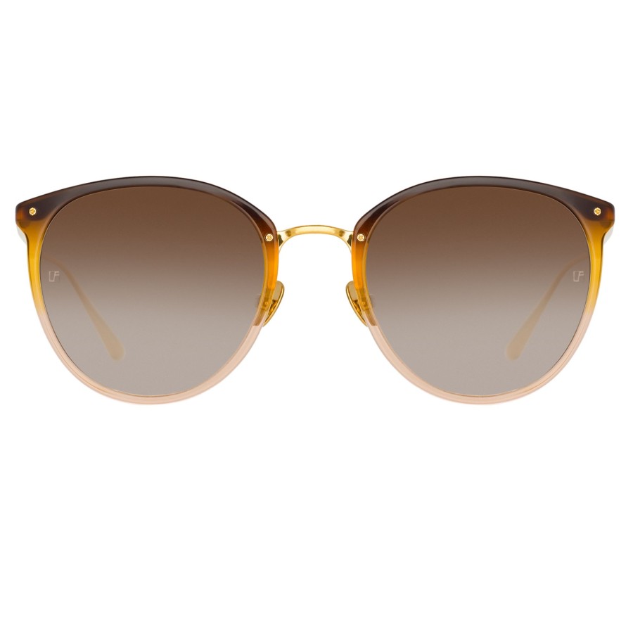 Sunglasses Linda Farrow | Calthorpe Oval Sunglasses In Brown Gradient