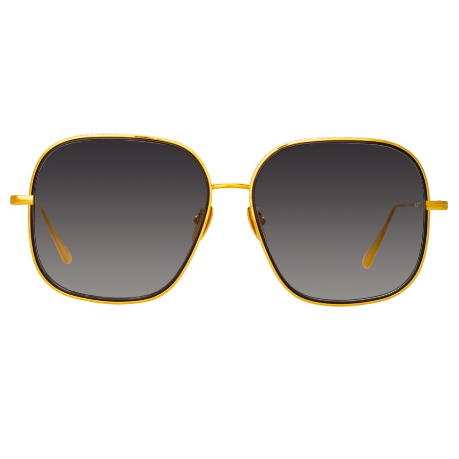 Sunglasses Linda Farrow | Juliana Oversized Sunglasses In Yellow Gold