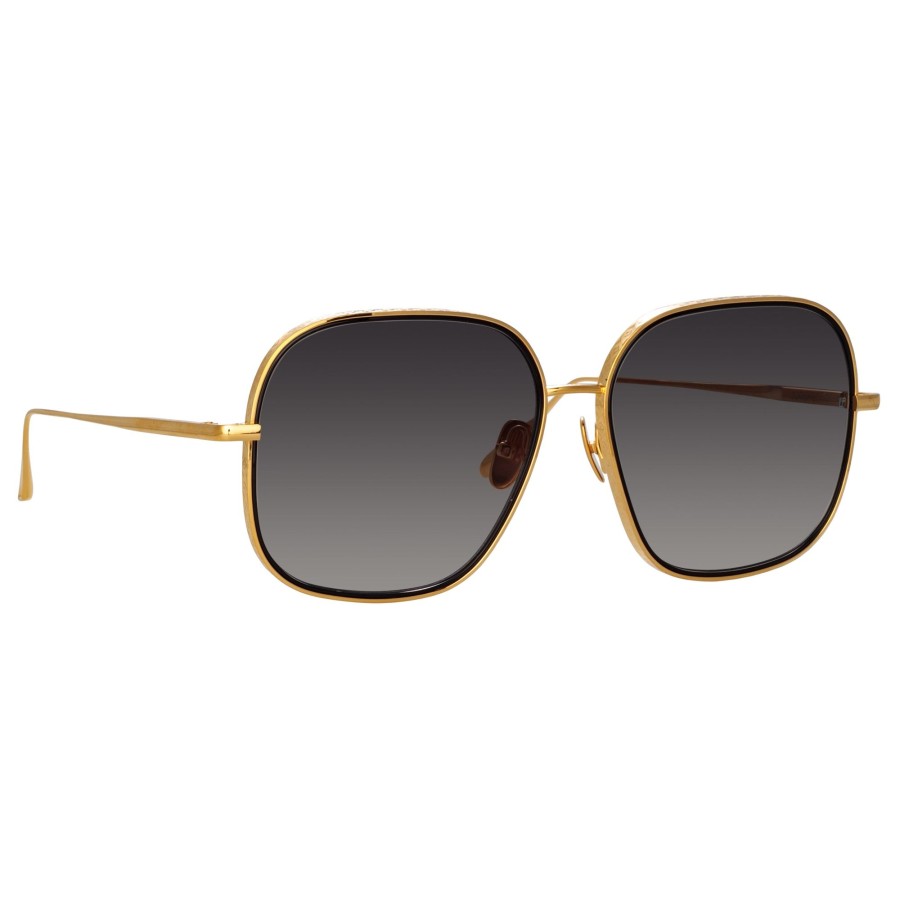 Sunglasses Linda Farrow | Juliana Oversized Sunglasses In Yellow Gold