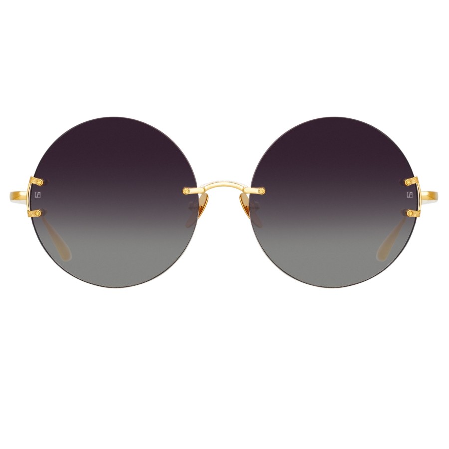 Sunglasses Linda Farrow | Lotus Round Sunglasses In Yellow Gold