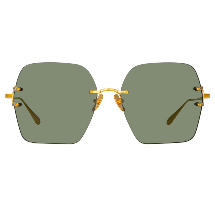 Sunglasses Linda Farrow | Carina Oversized Sunglasses In Yellow Gold