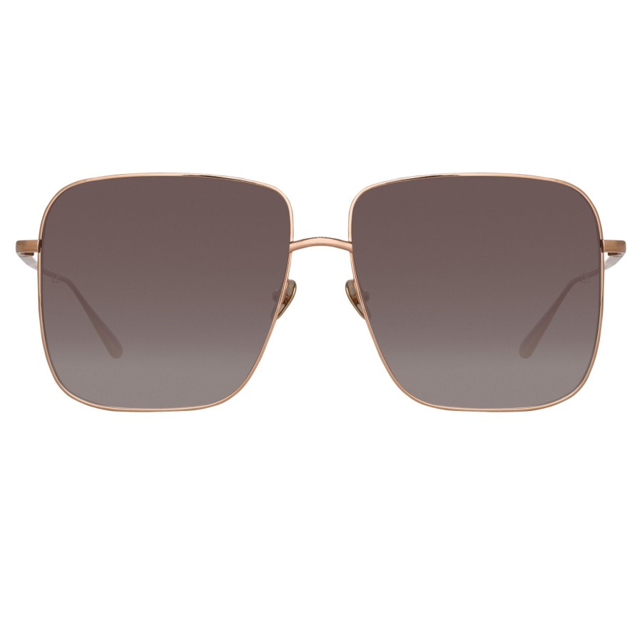 Sunglasses Linda Farrow | Andoa Squared Sunglasses In Rose Gold