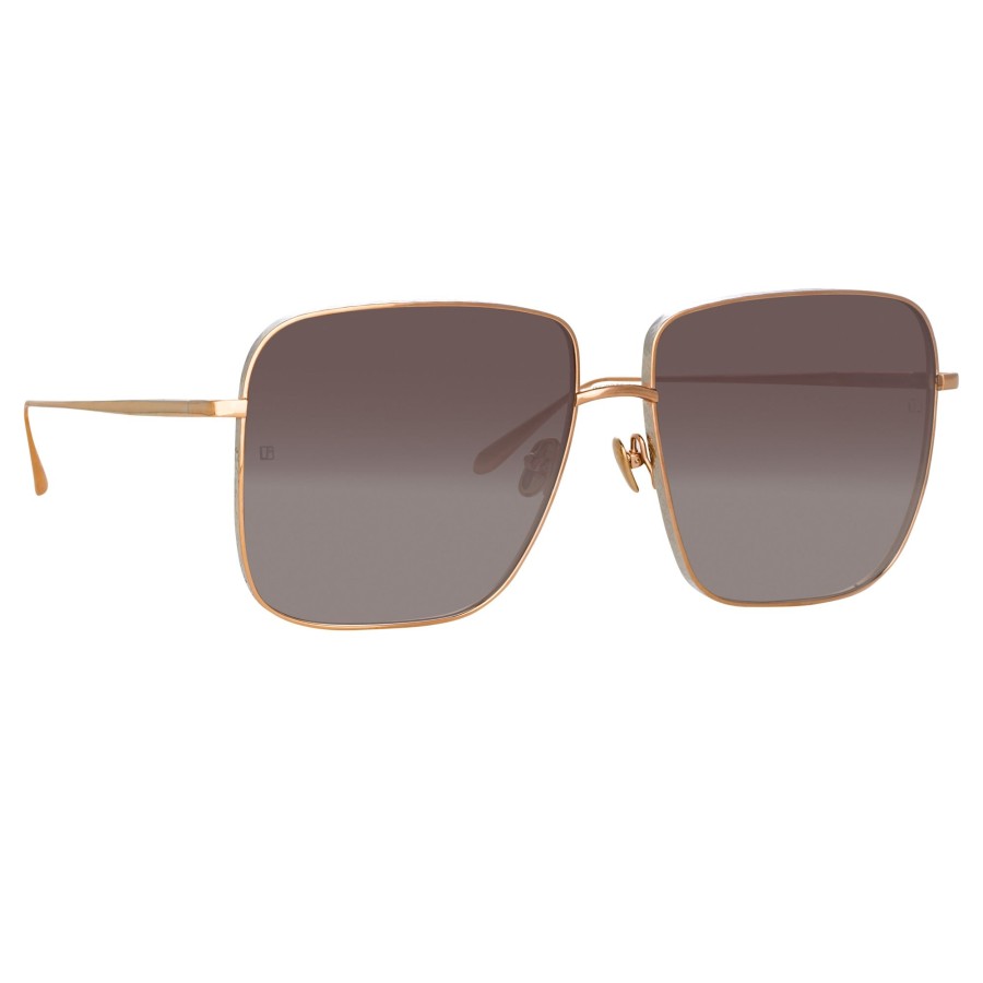 Sunglasses Linda Farrow | Andoa Squared Sunglasses In Rose Gold