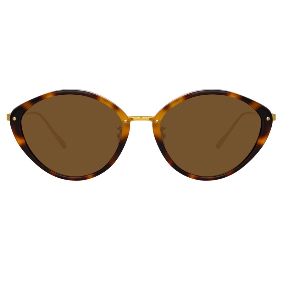 Sunglasses Linda Farrow | Lucy Cat Eye Sunglasses In Tortoiseshell