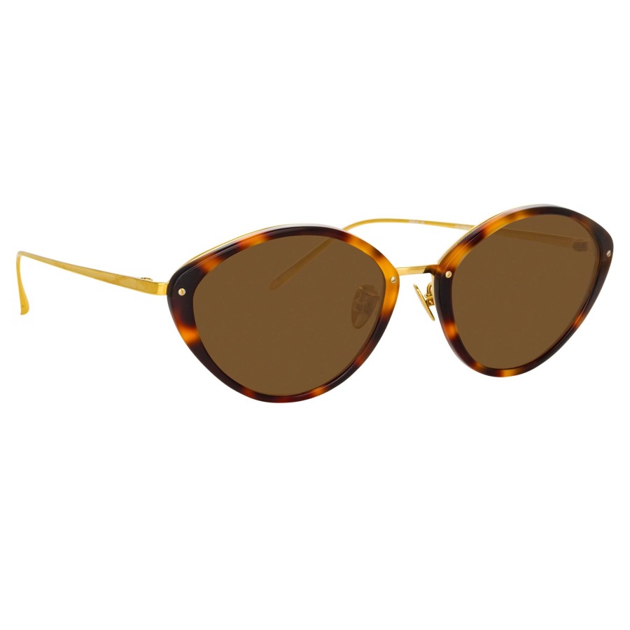 Sunglasses Linda Farrow | Lucy Cat Eye Sunglasses In Tortoiseshell