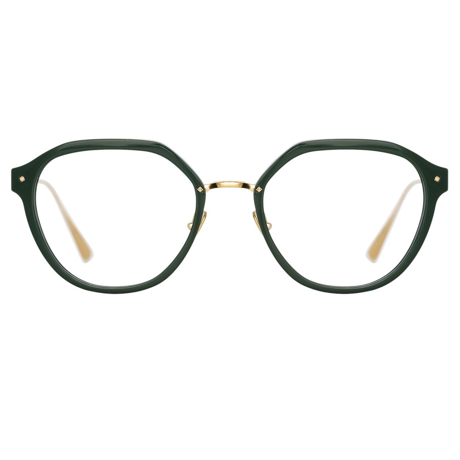 Opticals Linda Farrow | Cacao Angular Optical Frame In Green