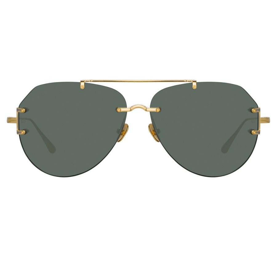 Sunglasses Linda Farrow | Duit Aviator Sunglasses In Yellow Gold