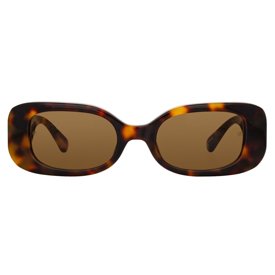 Sunglasses Linda Farrow | Lola Rectangular Sunglasses In Tortoiseshell