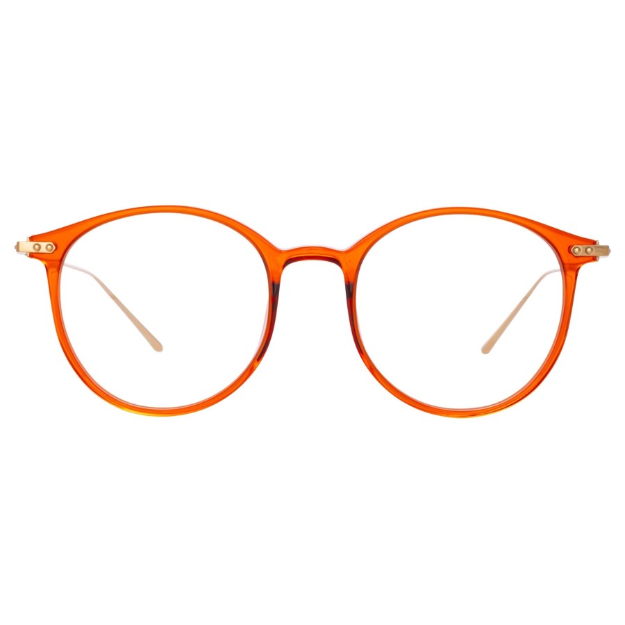 Opticals Linda Farrow | Men'S Gray Oval Optical Frame In Amber