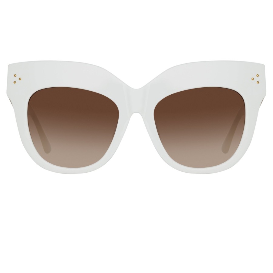 Sunglasses Linda Farrow | Dunaway Oversized Sunglasses In White