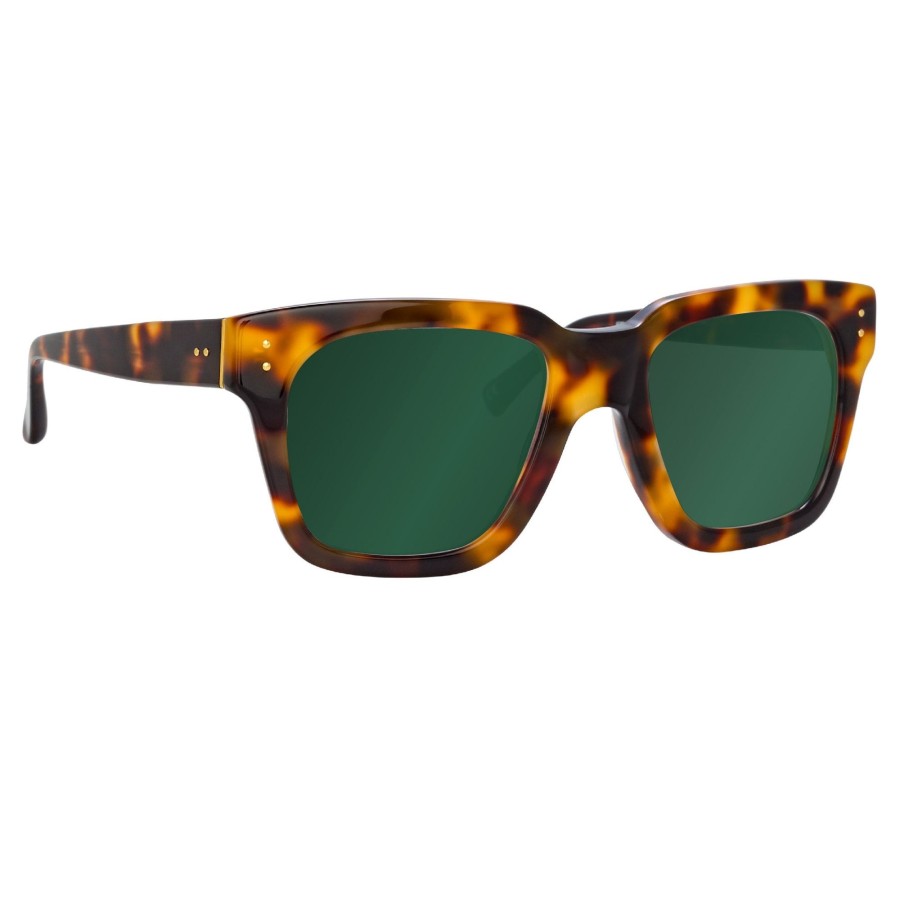 Sunglasses Linda Farrow | The Max | D-Frame Sunglasses In Green / Tortoiseshell Frame (C95)