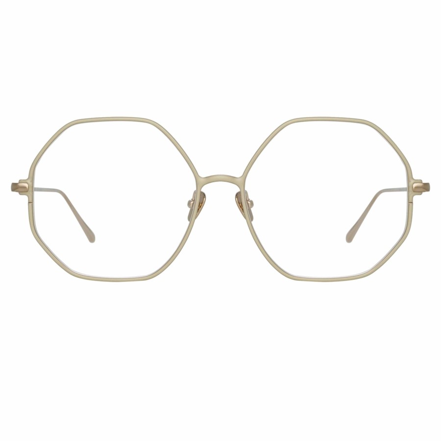 Opticals Linda Farrow | Leif Oversized Optical Frame In Light Gold And Cream