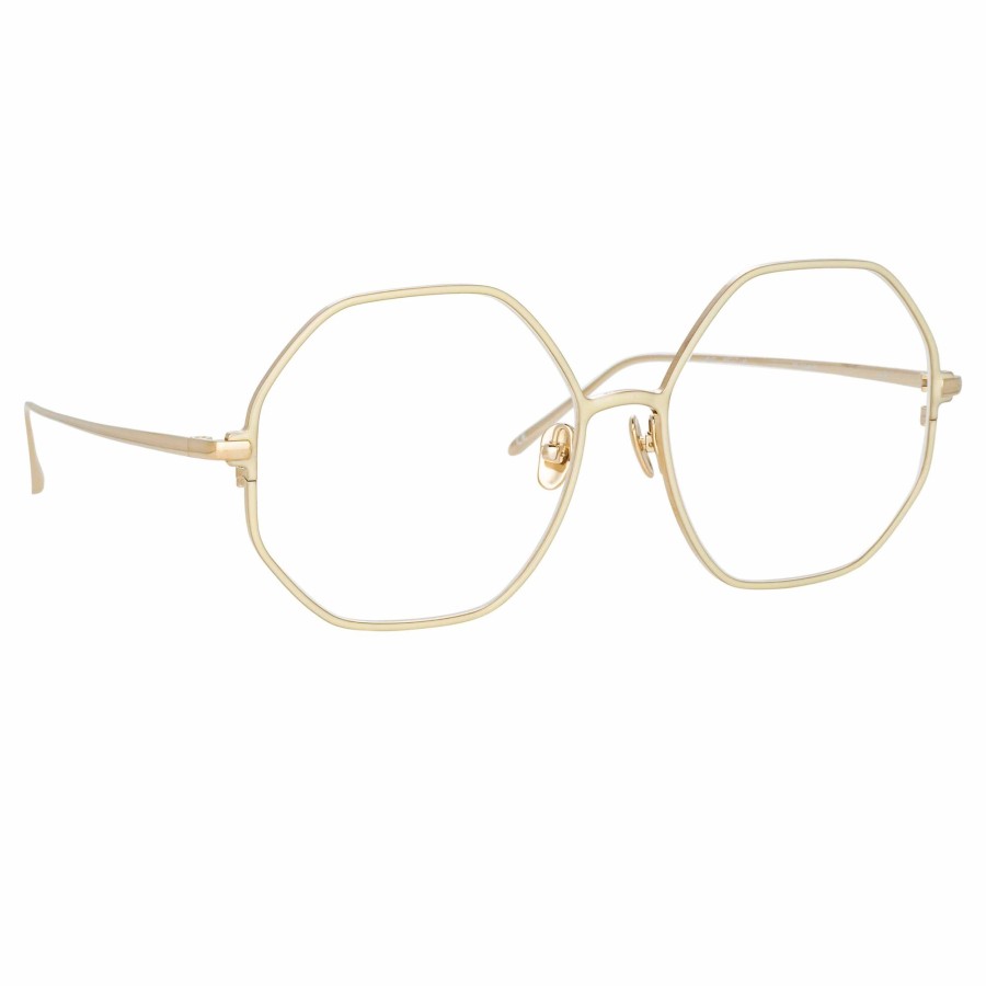 Opticals Linda Farrow | Leif Oversized Optical Frame In Light Gold And Cream