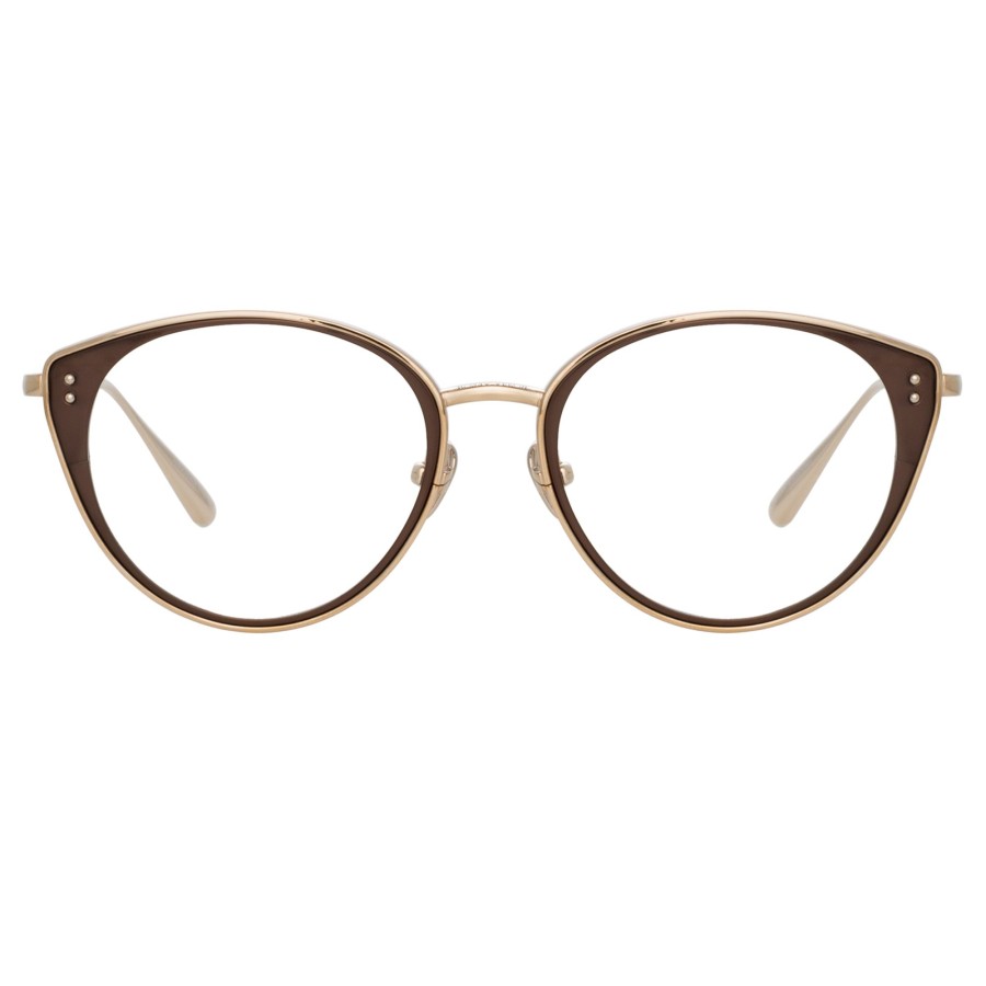 Opticals Linda Farrow | Alba Cat Eye Optical Frame In Light Gold