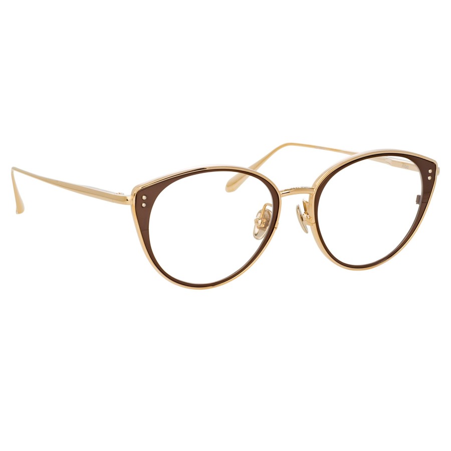 Opticals Linda Farrow | Alba Cat Eye Optical Frame In Light Gold