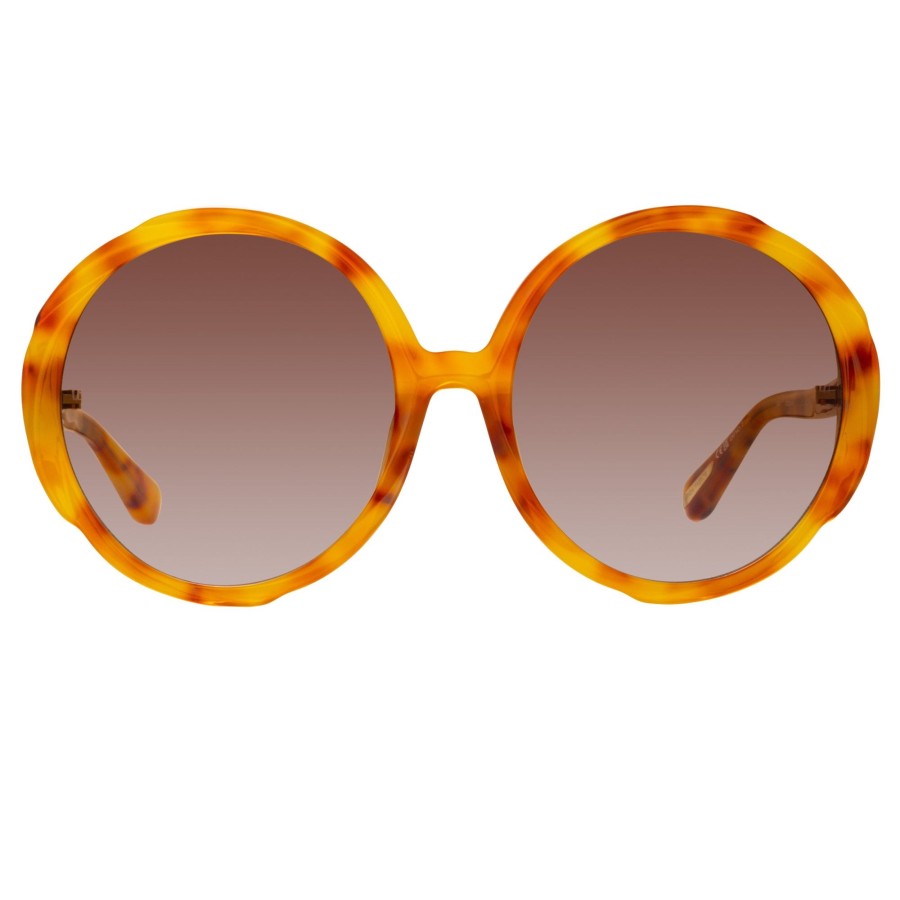 Sunglasses Linda Farrow | Otavia Oversized Sunglasses In Saffron Tortoiseshell