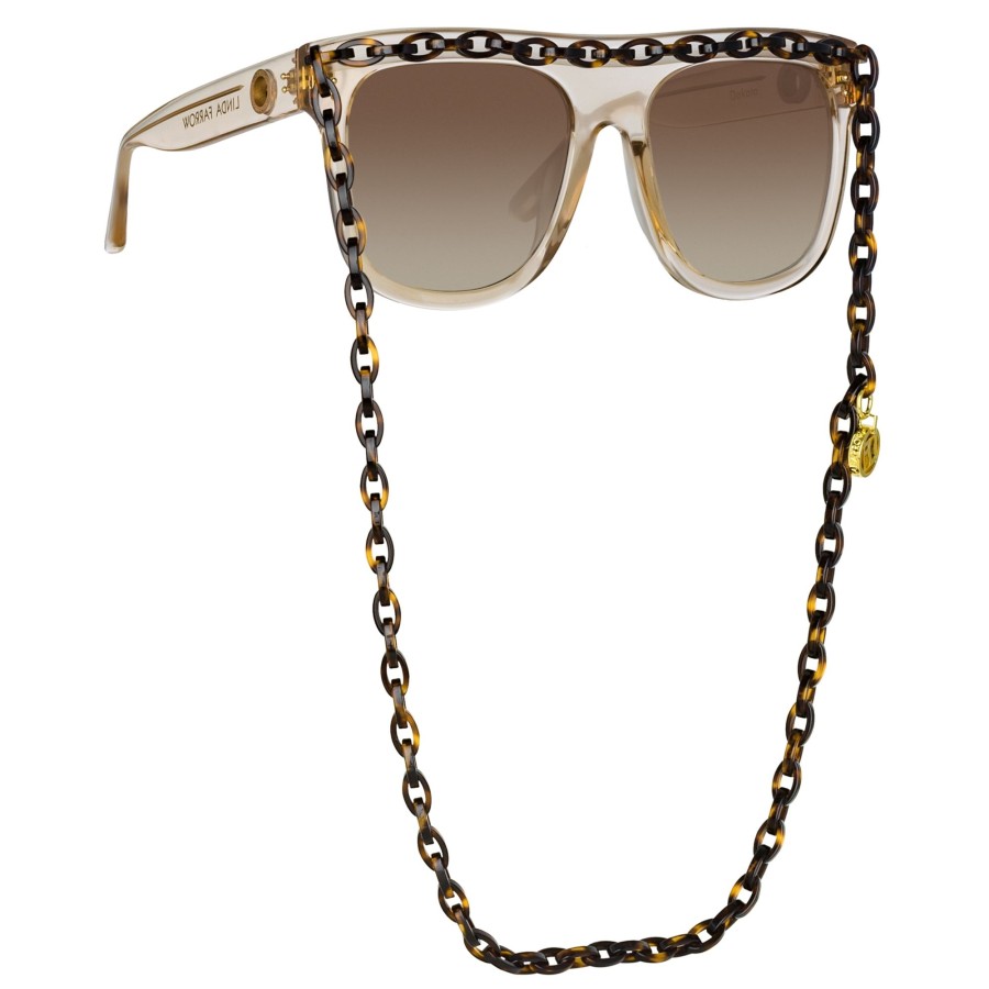 Sunglasses Linda Farrow | Dakota Flat Top Sunglasses In Ash