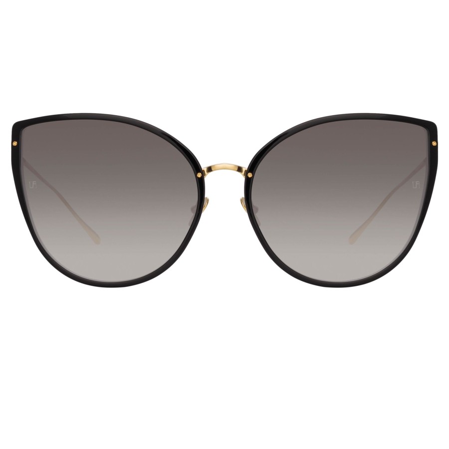 Sunglasses Linda Farrow | Silvie Cat Eye Sunglasses In Black