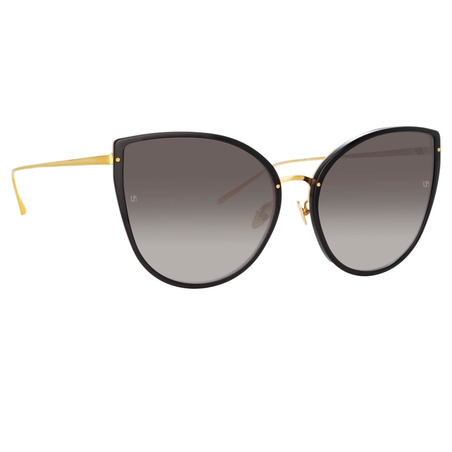 Sunglasses Linda Farrow | Silvie Cat Eye Sunglasses In Black