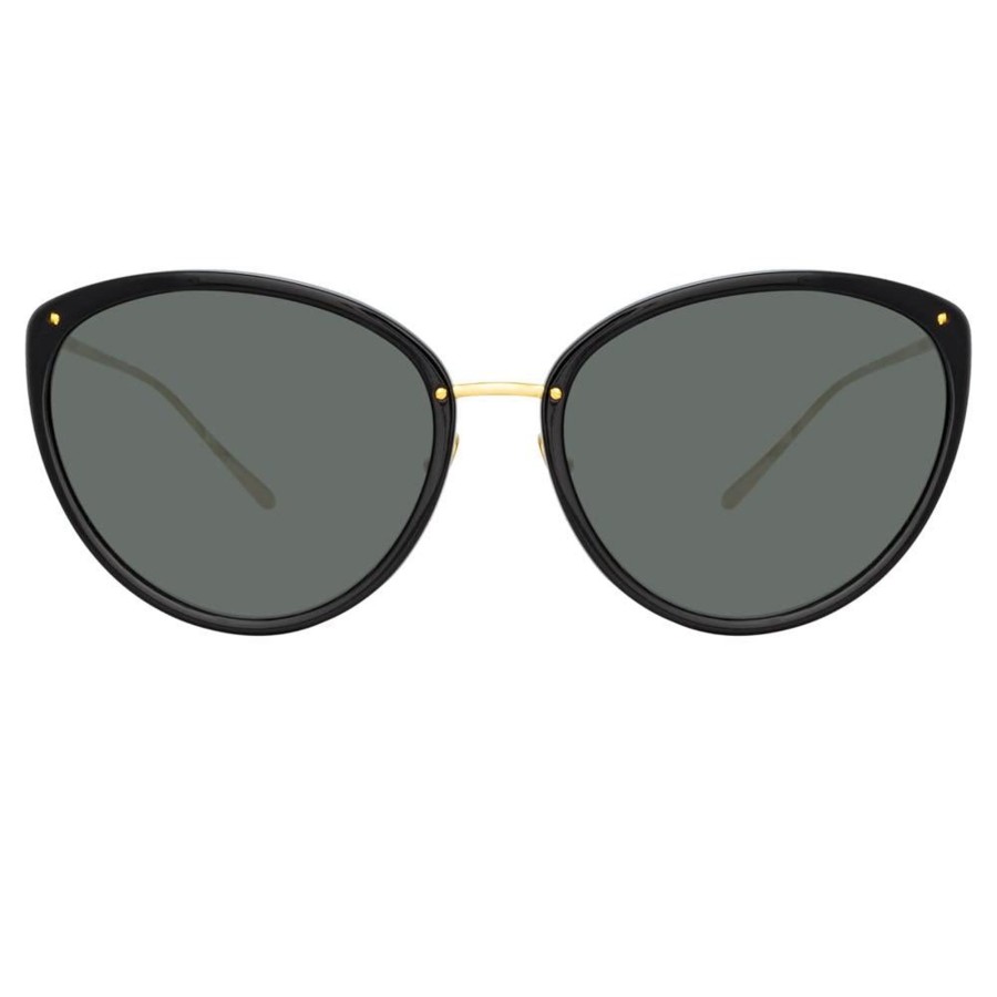 Sunglasses Linda Farrow | Angelica Cat Eye Sunglasses In Black