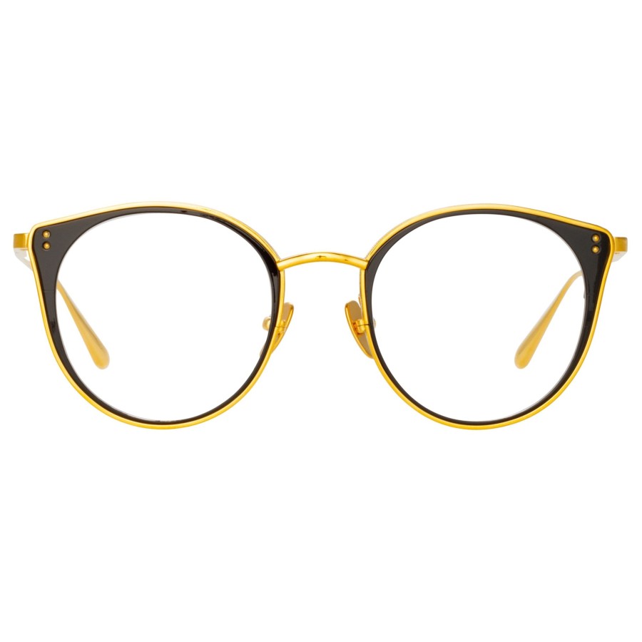 Opticals Linda Farrow | Men'S Neusa Oval Optical Frame In Yellow Gold