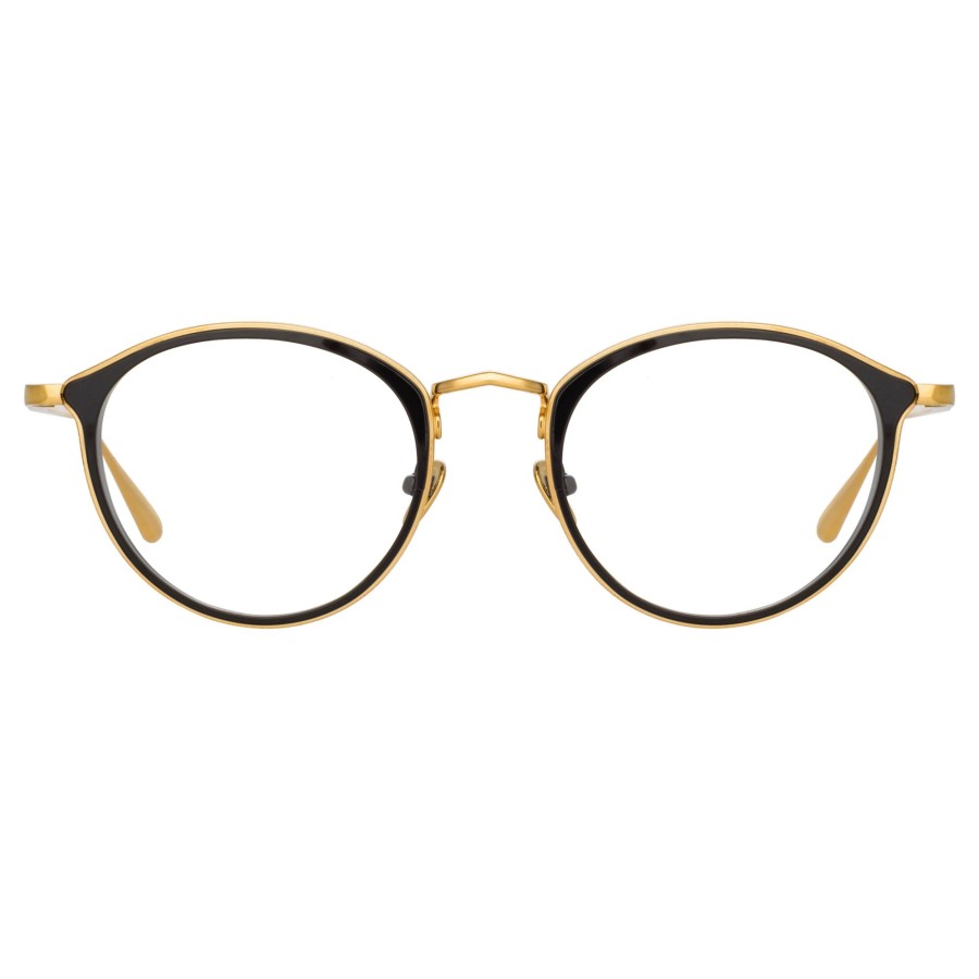 Opticals Linda Farrow | Luis Oval Optical Frame In Yellow Gold And Black