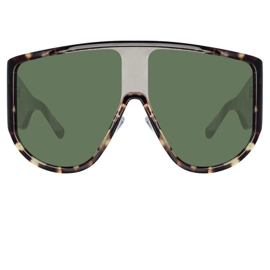 Sunglasses Linda Farrow | The Attico Iman Shield Sunglasses In Tortoiseshell