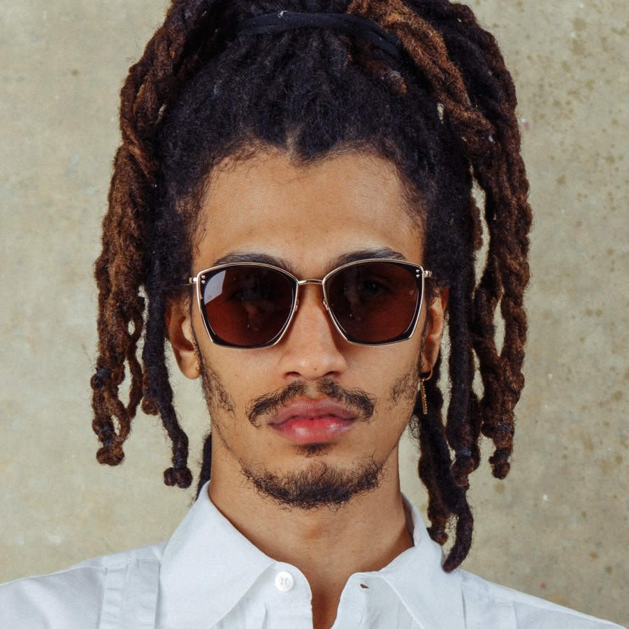 Sunglasses Linda Farrow | Men'S Milo Square Sunglasses In Light Gold